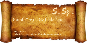 Serényi Szilárd névjegykártya