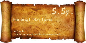 Serényi Szilárd névjegykártya